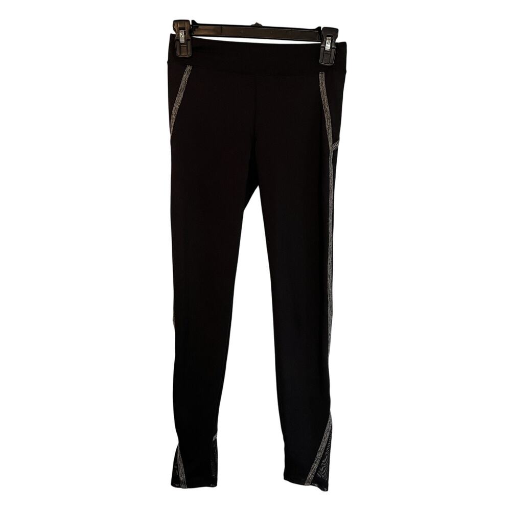 Abercrombie Kids Girls' Size 11/12 Black Gray Mesh Stretch Leggings